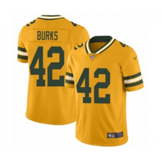 Men's Green Bay Packers #42 Oren Burks Limited Gold Inverted Legend Football Jersey - Ujersey