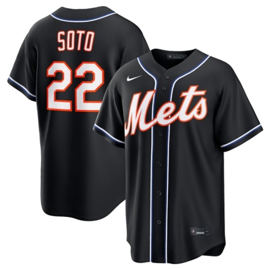 Men's New York Mets #22 Juan Soto 2026 Black Out Stitched Baseball Jersey - Ujersey