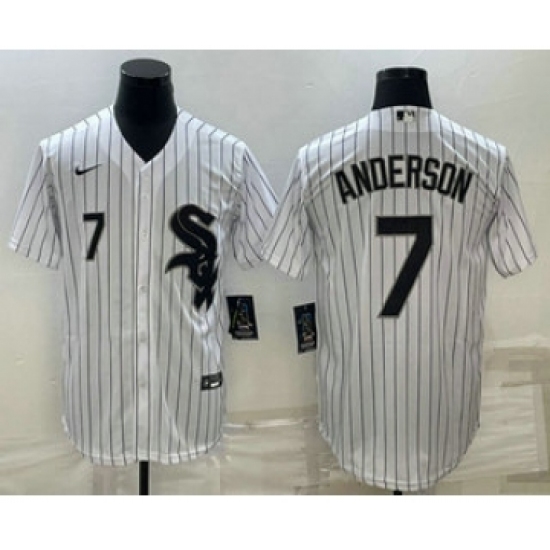 Men's Chicago White Sox #7 Tim Anderson White Cool Base Stitched Jersey - Ujersey