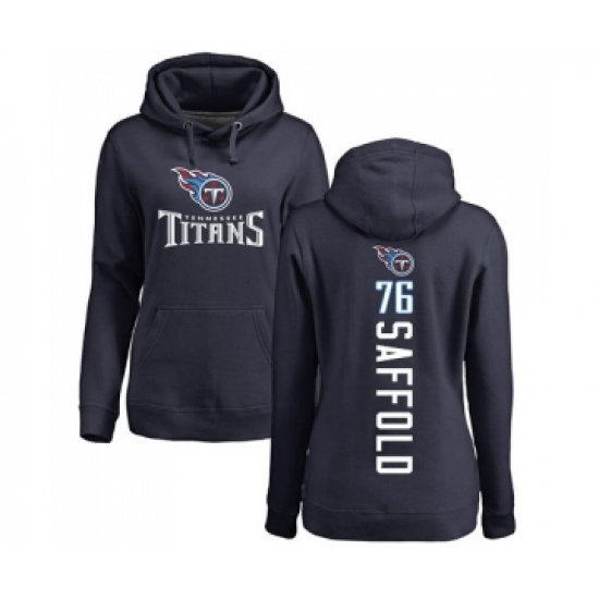 Football Women's Tennessee Titans #76 Rodger Saffold Navy Blue Backer Pullover Hoodie - Ujersey