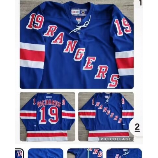 Men New York Rangers #19 Richards Blue Home Player Jersey - Ujersey