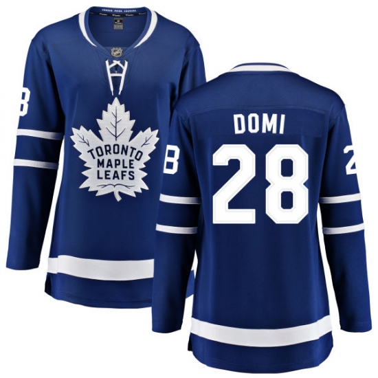 Women's Toronto Maple Leafs #28 Tie Domi Fanatics Branded Royal Blue Home Breakaway NHL Jersey - Ujersey