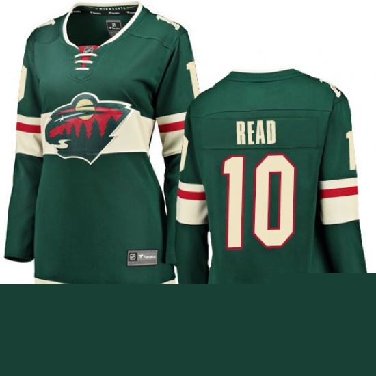 Women's Minnesota Wild #10 Matt Read Authentic Green Home Fanatics Branded Breakaway NHL Jersey