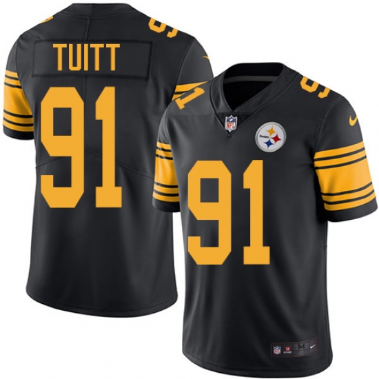 Youth Nike Pittsburgh Steelers #91 Stephon Tuitt Limited Black Rush Vapor Untouchable NFL Jersey - Ujersey