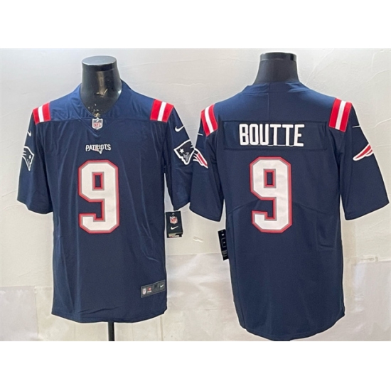 Men's New England Patriots #9 Kayshon Boutte Navy Vapor Limited Stitched Football Jersey