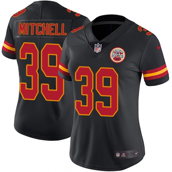 Women's Nike Kansas City Chiefs #39 Terrance Mitchell Limited Black Rush Vapor Untouchable NFL Jersey - Ujersey