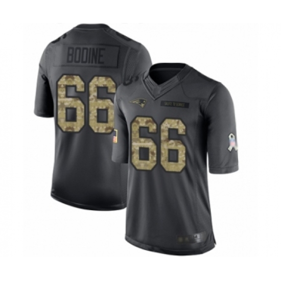 Men's New England Patriots #66 Russell Bodine Limited Black 2016 Salute to Service Football Jersey - Ujersey