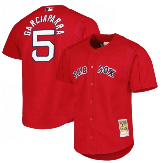 Men's Boston Red Sox #5 Nomar Garciaparra Red Cooperstown Collection Authentic Mitchell & Ness Jersey - Ujersey