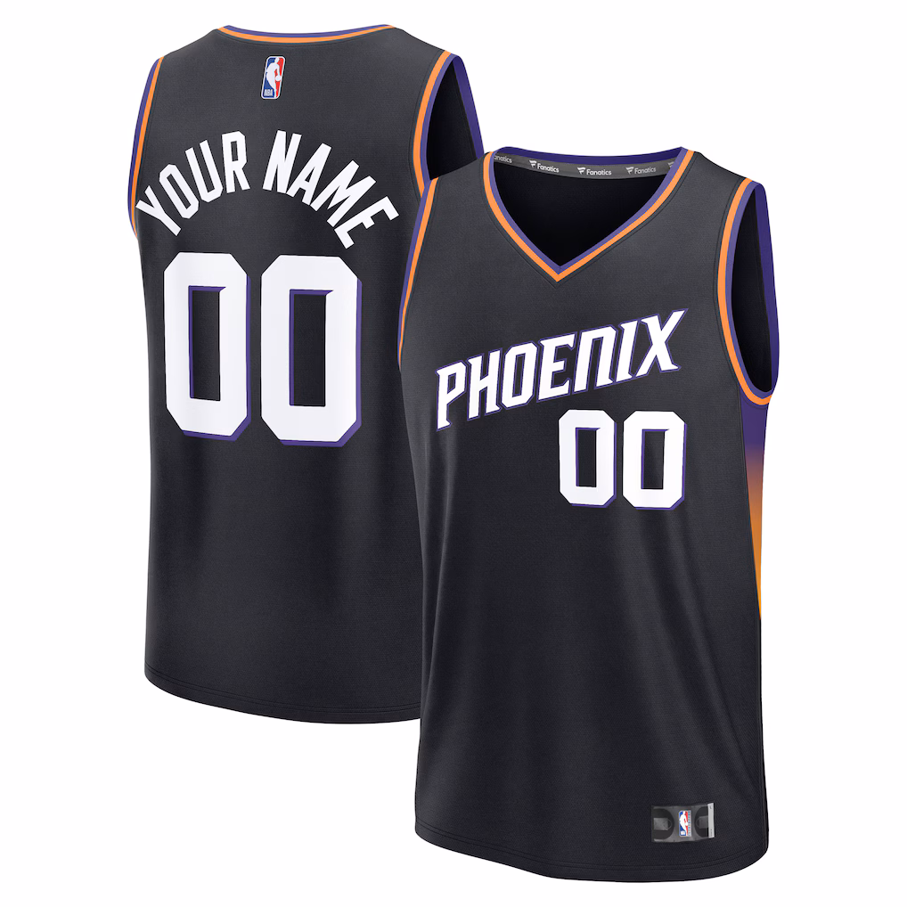 Men's Phoenix Suns Fanatics Black Fast Break Custom Jersey - Icon Edition