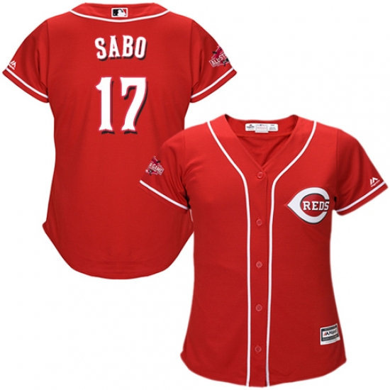 Women's Majestic Cincinnati Reds #17 Chris Sabo Authentic Red Alternate Cool Base MLB Jersey - Ujersey