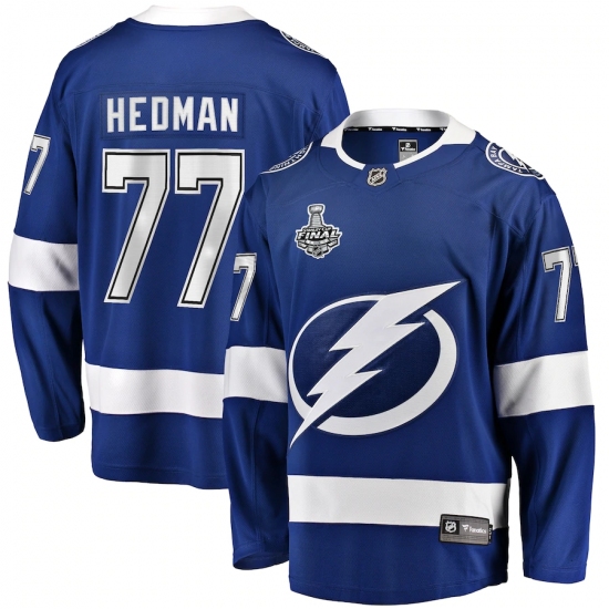 Men's Tampa Bay Lightning #77 Victor Hedman Fanatics Branded Blue 2020 Stanley Cup Final Bound Home Player Breakaway Jersey - Ujersey