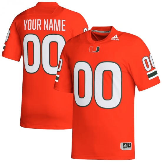Men's Miami Hurricanes Customized Orange Stitched Football Jersey - Ujersey