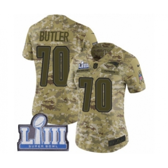 Women's Nike New England Patriots #70 Adam Butler Limited Camo 2018 Salute to Service Super Bowl LIII Bound NFL Jersey - Ujersey
