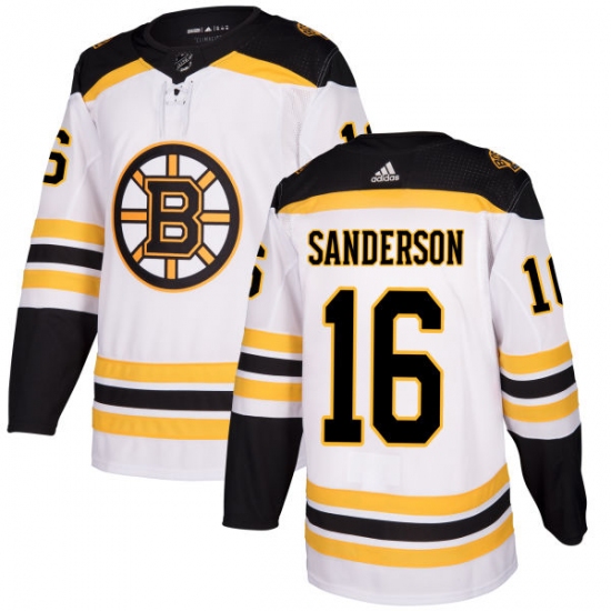 Women's Adidas Boston Bruins #16 Derek Sanderson Authentic White Away NHL Jersey - Ujersey