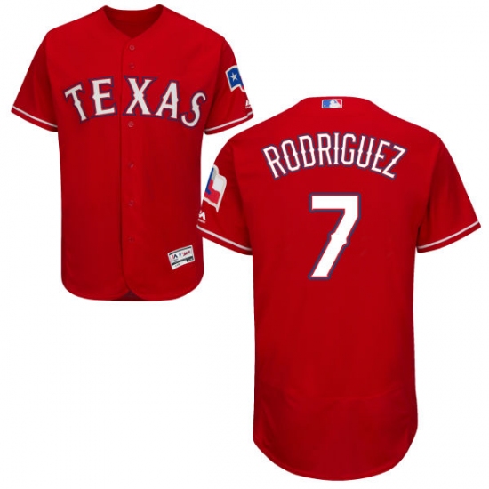 Men's Majestic Texas Rangers #7 Ivan Rodriguez Red Flexbase Authentic Collection MLB Jersey - Ujersey