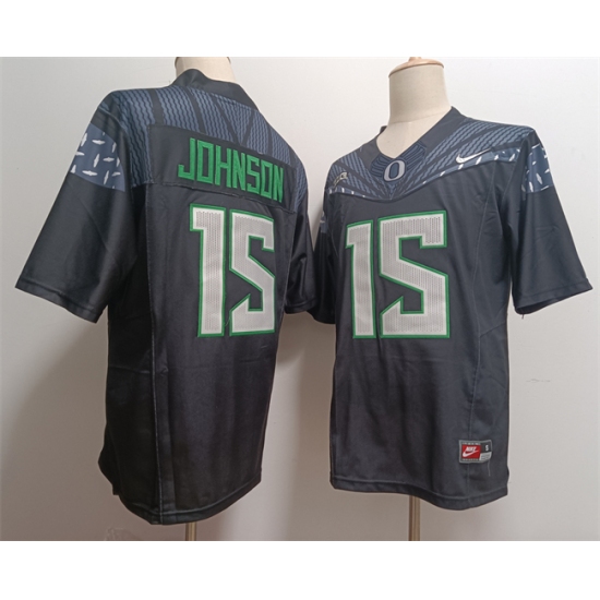 Men's Oregon Ducks #15 Tez Johnson Black 2024 F.U.S.E. Stitched Jersey - Ujersey