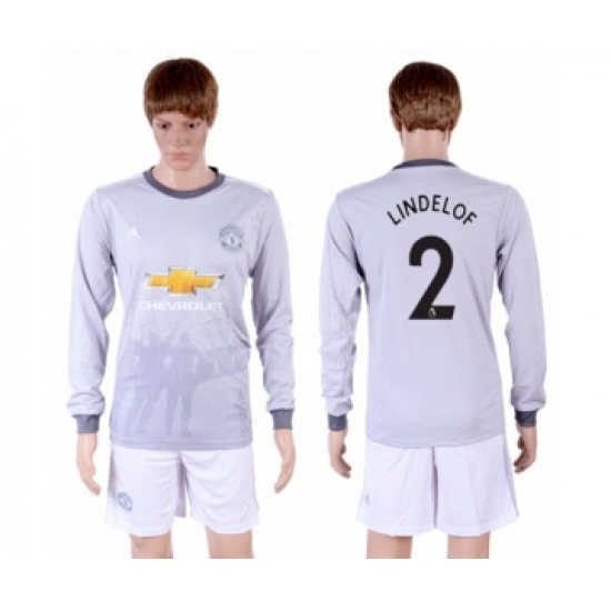 Manchester United #2 Lindelof Sec Away Long Sleeves Soccer Club Jersey