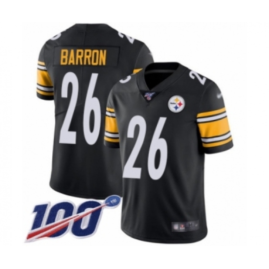 Youth Pittsburgh Steelers #26 Mark Barron Black Team Color Vapor Untouchable Limited Player 100th Season Football Jersey - Ujersey