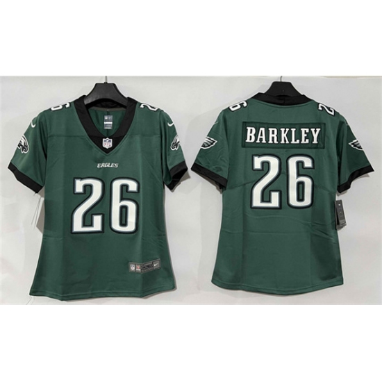 Women's Philadelphia Eagles #26 Saquon Barkley Green New Vapor Untouchable Limited Football Stitched Jersey(Run Small) - Ujersey