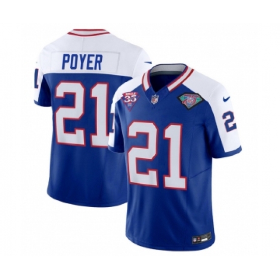 Men's Nike Buffalo Bills #21 Jordan Poyer Blue White 2023 F.U.S.E. 75th Anniversary Throwback Vapor Untouchable Limited Football Stitched Jersey