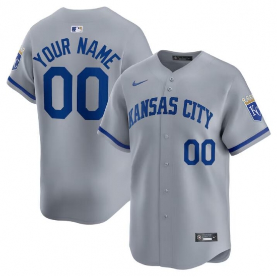 Men's Kansas City Royals Active Player Custom Gray 2024 Alternate Limited Stitched Baseball Jersey - Ujersey