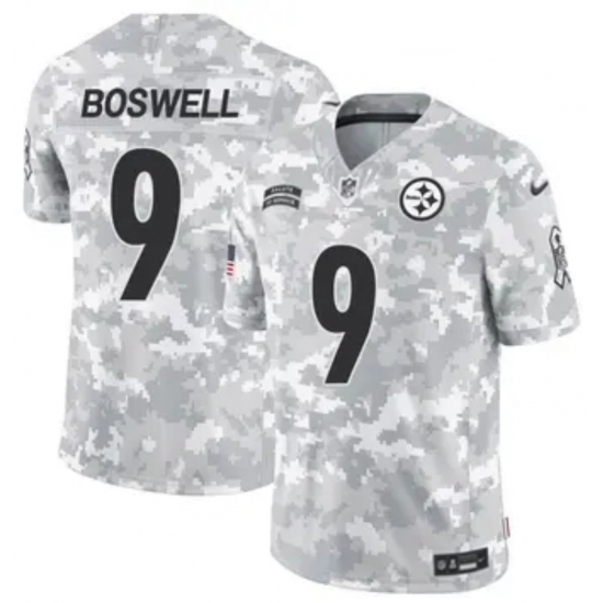 Men's Pittsburgh Steelers #9 Chris Boswell Vapor Limited 2024 Salute to Service Arctic Camo Stitched jersey - Ujersey