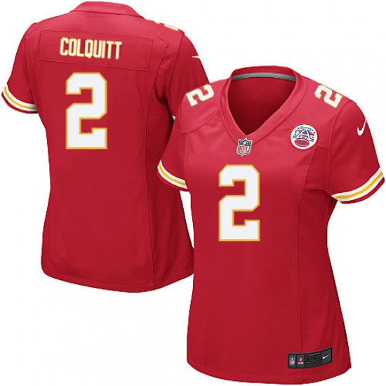 Women's Nike Kansas City Chiefs #2 Dustin Colquitt Game Red Team Color NFL Jersey - Ujersey