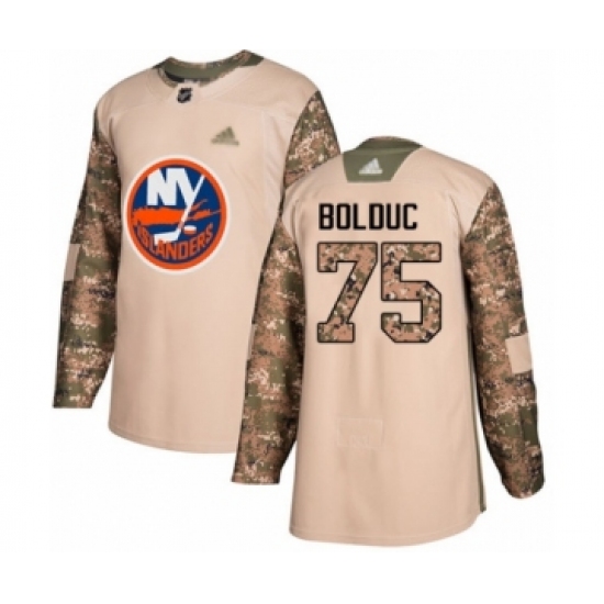 Youth New York Islanders #75 Samuel Bolduc Authentic Camo Veterans Day Practice Hockey Jersey - Ujersey