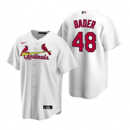 Men's Nike St. Louis Cardinals #48 Harrison Bader White Home Stitched Baseball Jersey - Ujersey