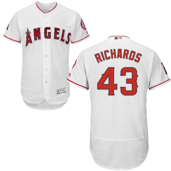 Men's Majestic Los Angeles Angels of Anaheim #43 Garrett Richards White Home Flex Base Authentic Collection MLB Jersey - Ujersey