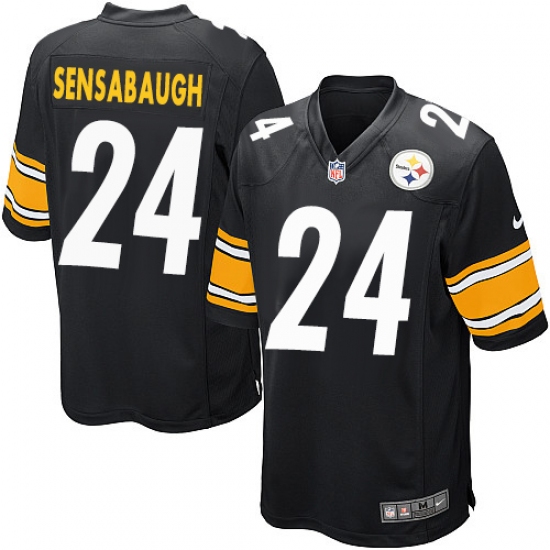 Men's Nike Pittsburgh Steelers #24 Coty Sensabaugh Game Black Team Color NFL Jersey - Ujersey