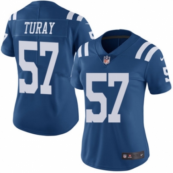 Women's Nike Indianapolis Colts #57 Kemoko Turay Limited Royal Blue Rush Vapor Untouchable NFL Jersey - Ujersey