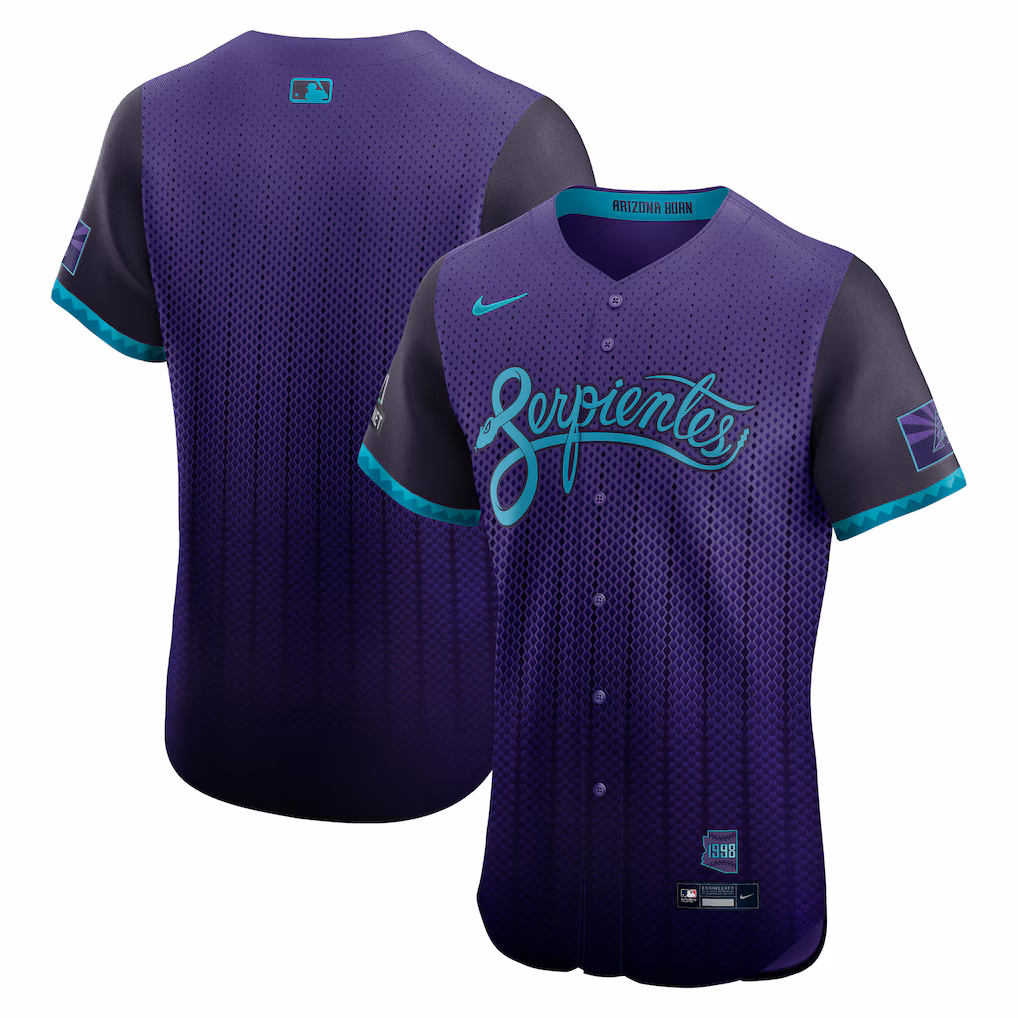 Men's Arizona Diamondbacks Nike Purple 2025 City Connect Elite Jersey With Sponsor Patch