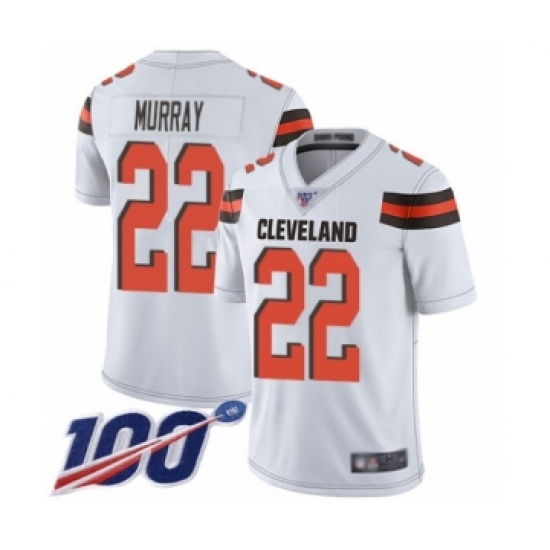 Men's Cleveland Browns #22 Eric Murray White Vapor Untouchable Limited Player 100th Season Football Jersey - Ujersey