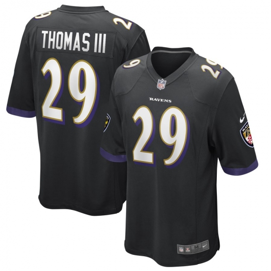 Men's Baltimore Ravens #29 Earl Thomas Nike Black Game Jersey - Ujersey