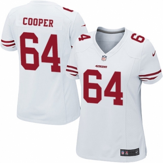 Women's Nike San Francisco 49ers #64 Jonathan Cooper Game White NFL Jersey - Ujersey