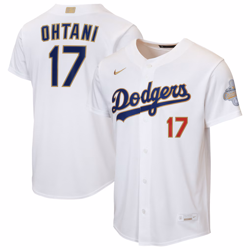 Youth Los Angeles Dodgers Shohei Ohtani Nike White 2026 Gold Collection Home Replica Jersey - Ujersey Shop