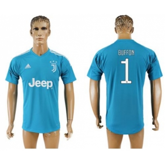 Juventus #1 Buffon Light Blue Soccer Club Jersey