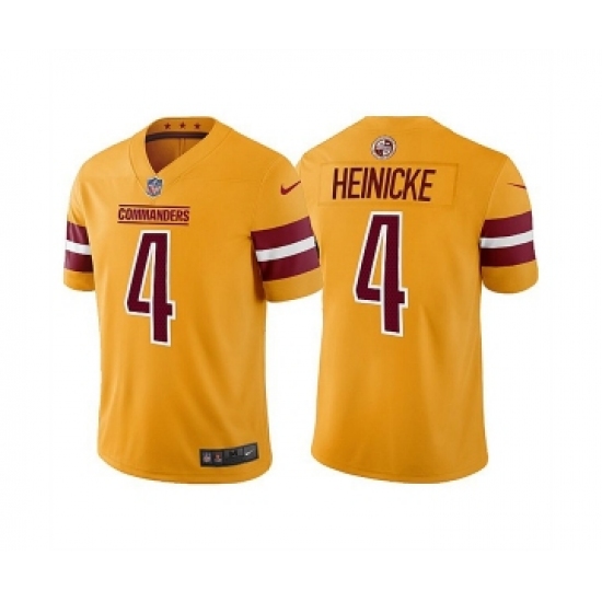 Men's Washington Commanders #4 Taylor Heinicke Gold Vapor Untouchable Stitched Football Jersey - Ujersey