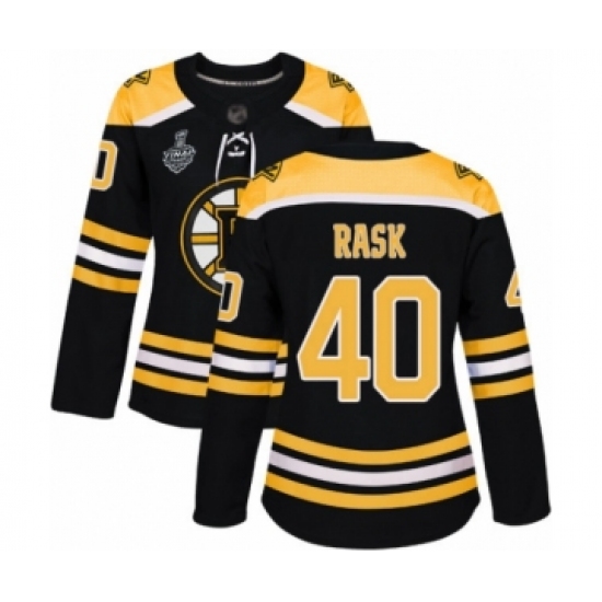 Women's Boston Bruins #40 Tuukka Rask Authentic Black Home 2019 Stanley Cup Final Bound Hockey Jersey - Ujersey