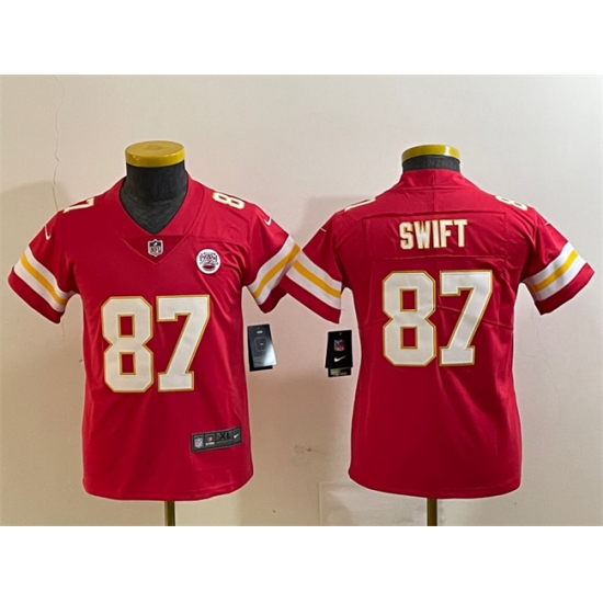 Youth Kansas City Chiefs #87 Taylor Swift Red Vapor Untouchable Limited Football Stitched Jersey - Ujersey