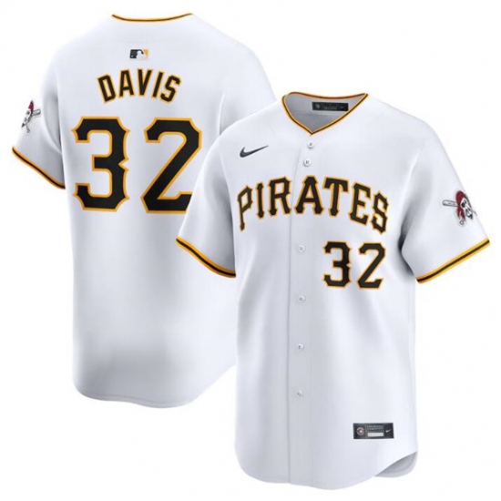 Men's Pittsburgh Pirates #32 Henry Davis White Home Limited Baseball Stitched Jersey - Ujersey
