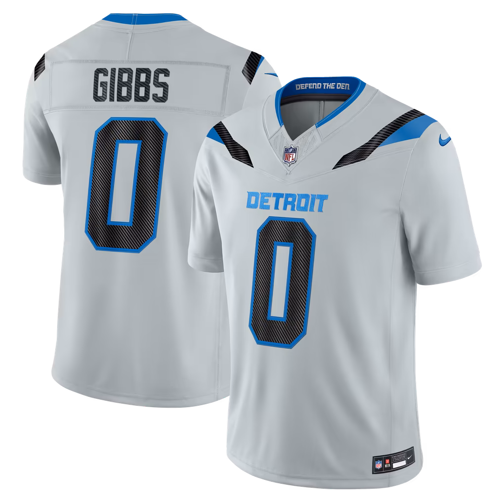 Men's Detroit Lions Jahmyr Gibbs Nike Silver 2026 Rivalries Collection Stitched Limited Jersey - U-jersey