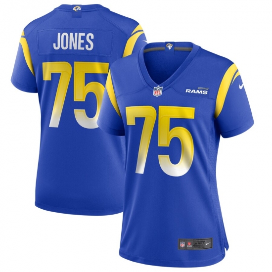 Women's Los Angeles Rams #75 Deacon Jones Nike Royal Game Retired Player Jersey