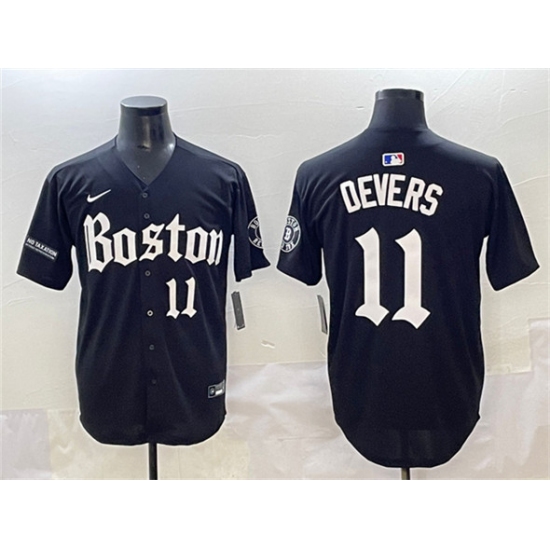 Men's Boston Red Sox #11 Rafael Devers Black Gothic Vapor Limited Stitched Baseball Jersey - Ujersey