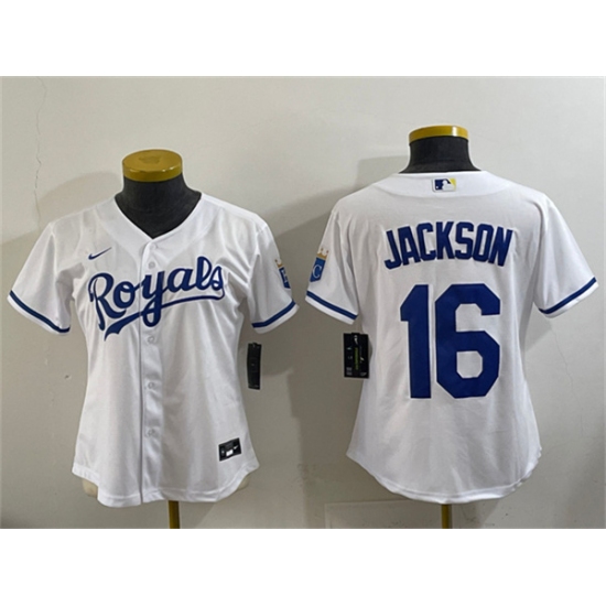 Youth Kansas City Royals #16 Bo Jackson White Cool Base Stitched Baseball Jersey - Ujersey