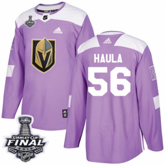Youth Adidas Vegas Golden Knights #56 Erik Haula Authentic Purple Fights Cancer Practice 2018 Stanley Cup Final NHL Jersey - Ujersey