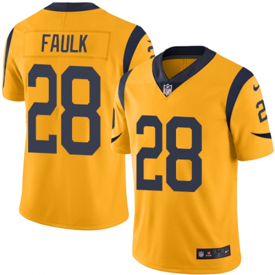 Youth Nike Los Angeles Rams #28 Marshall Faulk Limited Gold Rush Vapor Untouchable NFL Jersey - Ujersey