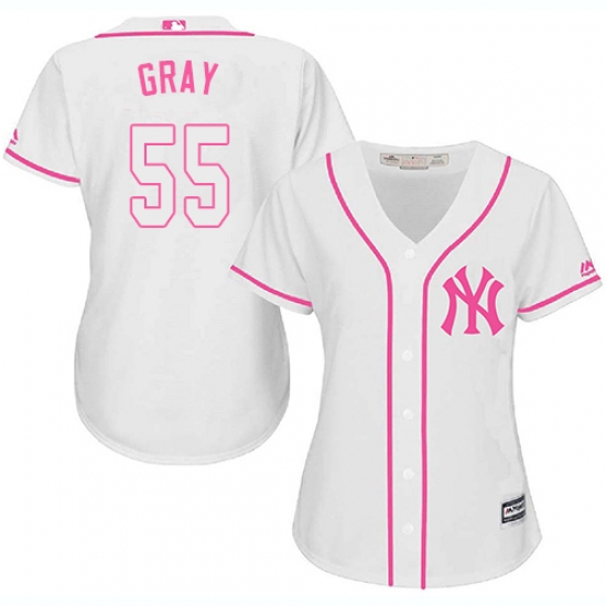 Women's Majestic New York Yankees #55 Sonny Gray Replica White Fashion Cool Base MLB Jersey - Ujersey