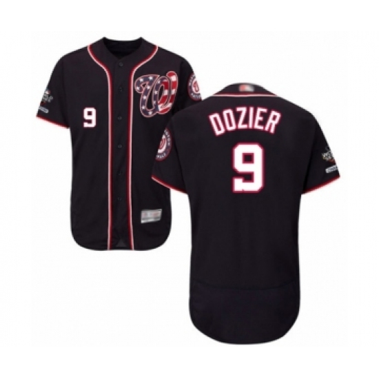 Men's Washington Nationals #9 Brian Dozier Navy Blue Alternate Flex Base Authentic Collection 2019 World Series Champions Baseball Jersey - Ujersey